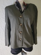 adrett ❤️ Damen Jacke Blazer mit zartem Schal L 40 Schulterpolster Schurwolle