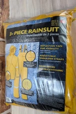 3 Piece RainSuit With Reflective Tape And Adjustable Shoulder Strap Size Large