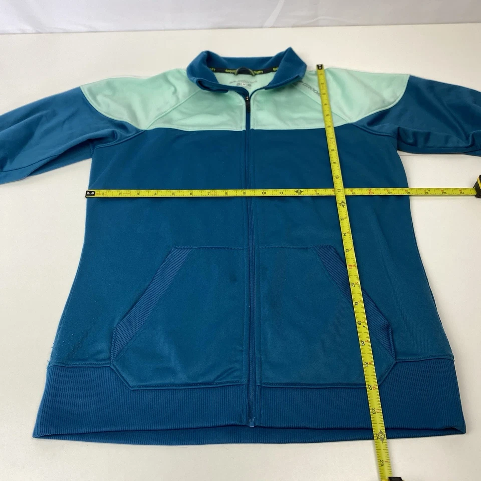 Sudadera Brooks Run Happy Mujer M Azul Medio Cremallera Completa Cuello Simulado Bolsillo Foto 2 de 4