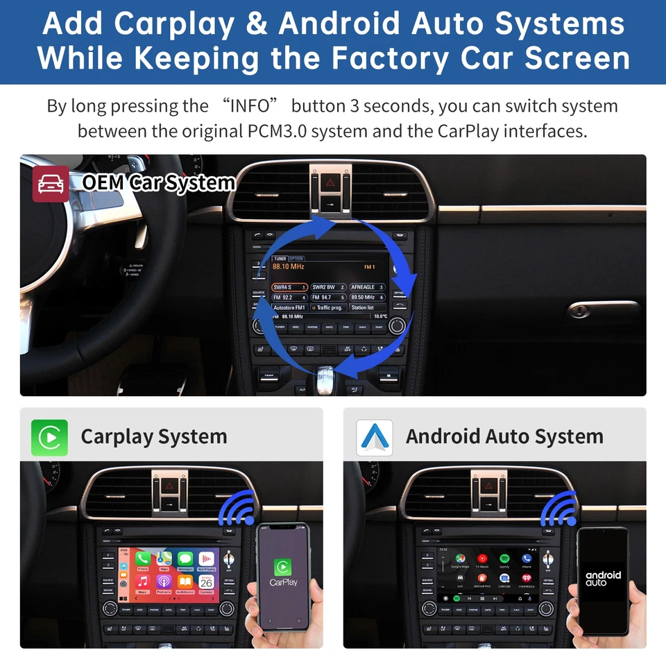Wireless CarPlay Module for Porsche PCM 3.0 Cayenne/911/Cayman/Boxster 2008-2012 - Image 3 of 4