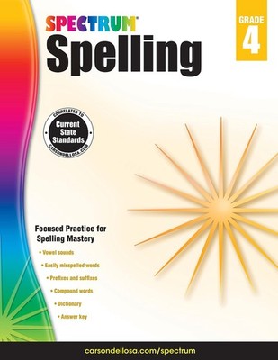 Spectrum Grade 4 Spelling Workbook, Compound Words, Dictionary Skills, Prefi...