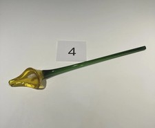 Art Glass Yellow with White Center Calla Lily Long Stem Glass Flower 12'  4 