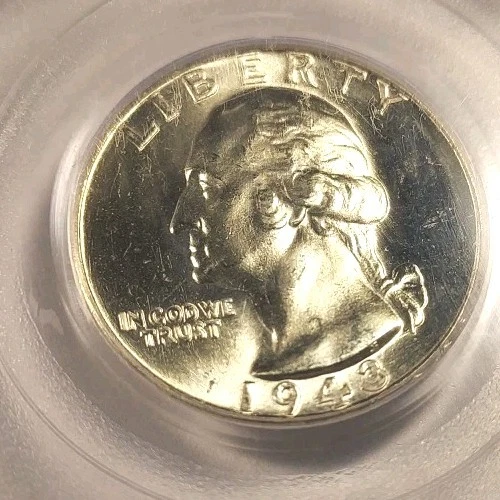 CAC Stickered PCGS MS 66, 1943-D Washington Quarter, Super Nice! - Image 2 of 4