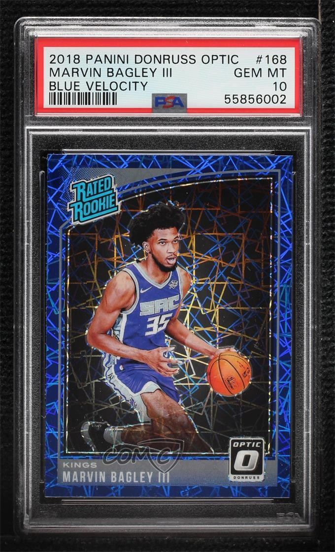2018 Donruss Optic Blue Velocity Prizm Marvin Bagley III #168 PSA 10 GEM MT 10n3