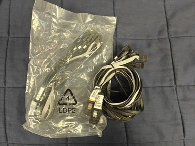 Lot of 3x Mini SAS SFF-8087 to 4x SATA Fanout Cables 100cm with SGPIO