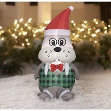 Holiday Time Wally Walrus with Santa Hat Christmas Inflatable 3.5 Feet Lights Up