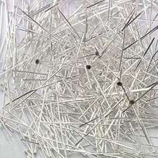 Real 925 sterling silver head pins flat coin head for gemstone jewelry