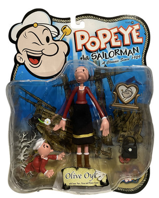 Mezco Popeye Olive Oyl Action Figure w Swee' Pea NEW Vintage 2001 Oil Sweet