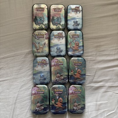 12x TCG Pokemon Kanto Friends Mini Tins - Brandneu Factory & Sealed
