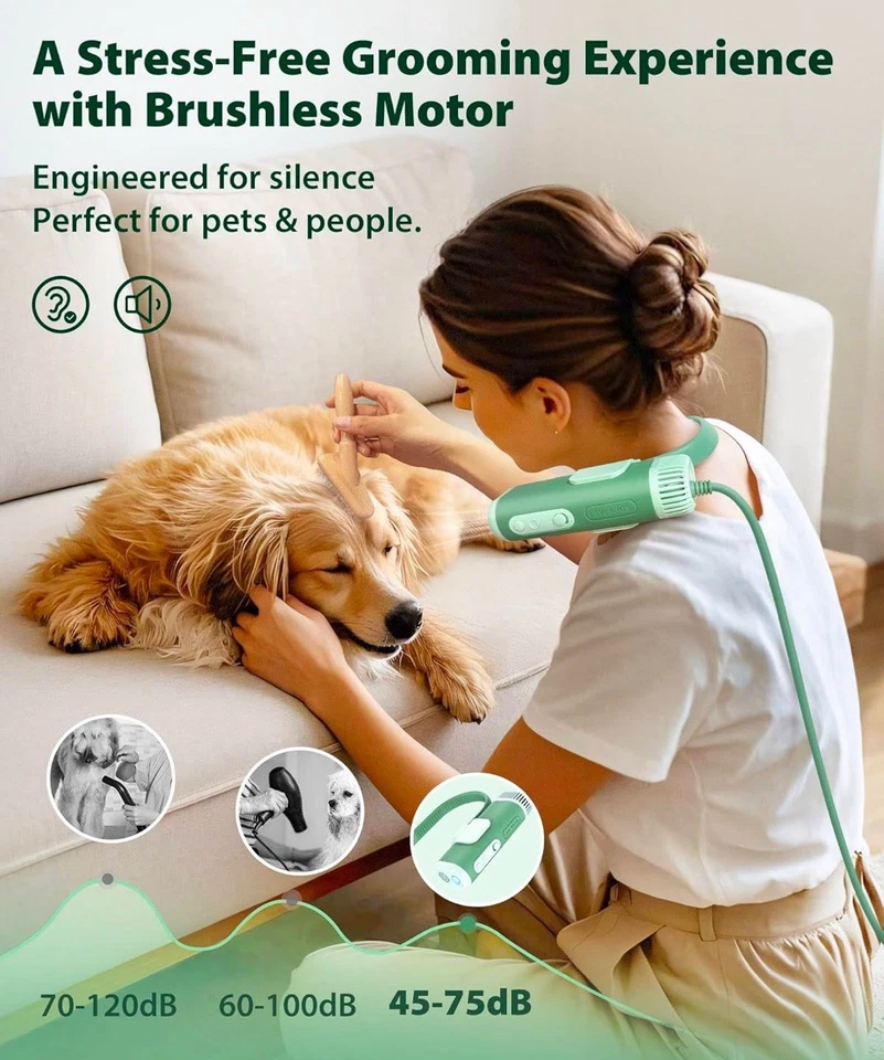 LandW BROS. Secador manos libres para perros - Potente y profesional secador de pelo para mascotas Foto 4 de 4