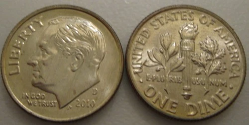 2010-D Choice / Gem BU Roosevelt Dime From Bank Rolls With Full Luster