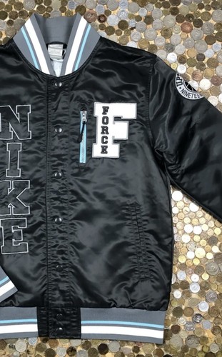 Vintage Nike Mens Embroidered ‘Force’ Satin Bomber Jacket - Size M Genuine 1989 - Picture 6 of 9