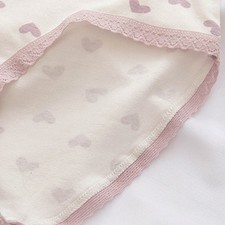 Women's Mid Rise Heart Print 5 Pack Briefs Soft Polyester Cotton Blend Panties