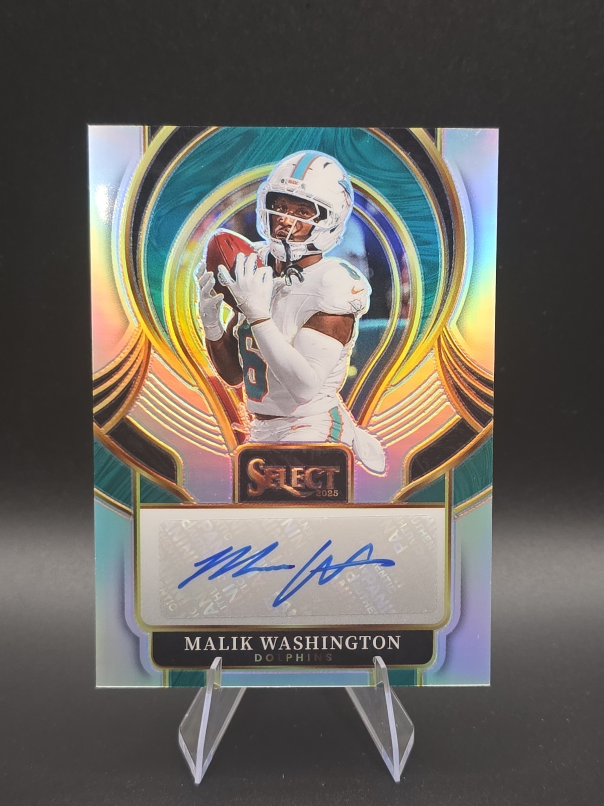 Malik Washington 2025 Panini Select - Select Signatures #SIP-MWN (AU) Dolphins