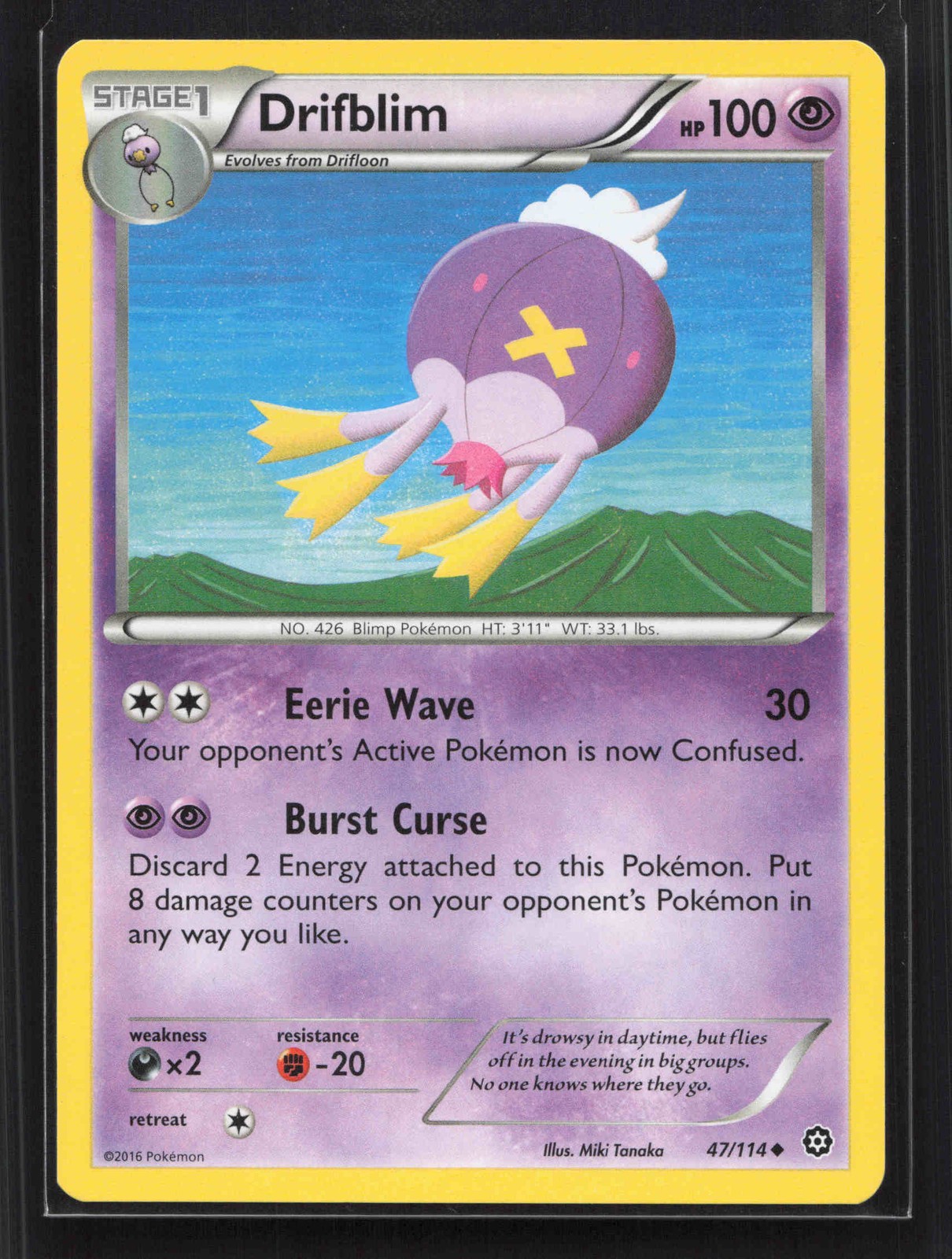 Drifblim Uncommon XY - Steam Siege 47/114 NM