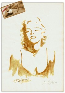 Original Bild mit Kaffee gemalt, ohne Rahmen, auf nachhaltigem Papier