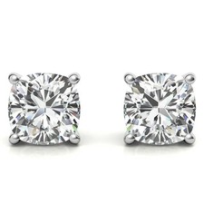 1 CTW Lab-Grown Diamond Stud Earrings - G/VS Clarity - 14k Gold Over Sterling S