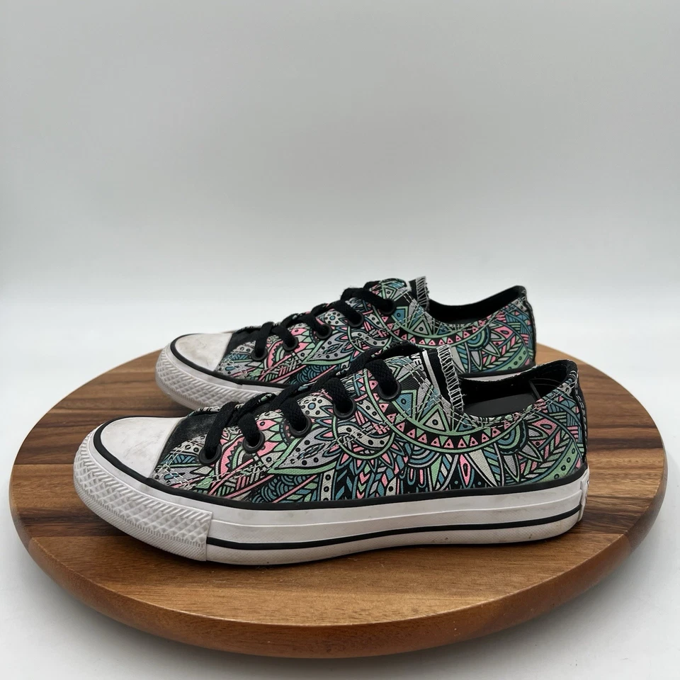 Tênis Converse Feminino CTAS Baixo Azul Verde Preto Rosa Paisley Tamanho 6 - Imagem 3 de 4