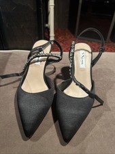 Nina Satin Evening Shoe With Rhinestone Embellishment Size 8