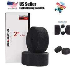 Sew on Hook and Loop Style 2 Inch Non-Adhesive Back Nylon Strips Fabric Faste...