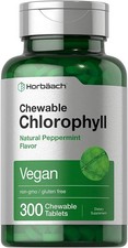 Chlorophyll Chewable Tablets, 300 Count, Vegan Non-GMO  Gluten Free by Horbaach