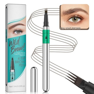 Brown  TikTok Most Loved Brow Pen   Waterproof 4 Fork Eyebrow Pen