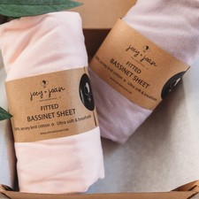 Soft Cotton Bassinet Fitted Sheets for Portable Bedside Sleepers   2 Pack