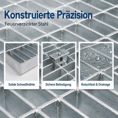 Industrie Gitterrost 30x100cm für Entwässerungsrinne Bodenrinne Kanal Abdeckung - Afbeelding 6 van 11