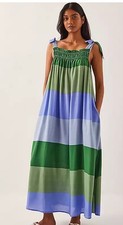 Image of Monsoon Colour Block  Lola Maxi Dress. Blue Multi. Size Large. BNWT. RRP £75 B71
