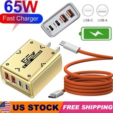 65W Super Fast Charging USB Type C Wall Charger For Samsung iPhone Android Phone