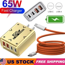 65W Super Fast Charging USB Type C Wall Charger For Samsung iPhone Android Phone