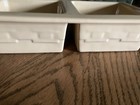 LONGABERGER WOVEN TRADITIONS DIVIDED VEGIE BOWLS (2) 12” W/METAL CARRIER & CROCK — photo 4