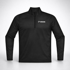 Gymshark Men's 1/4 Zip Performance Pullover Black Athletic Gym Training Top