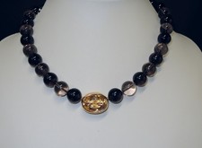 Wechselschließe facettierter Citrin in Fassung 925/-Silber (goldplattiert)