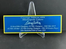 George Mikan Autograph Nameplate Minneapolis Lakers  Basketball Jersey Ball