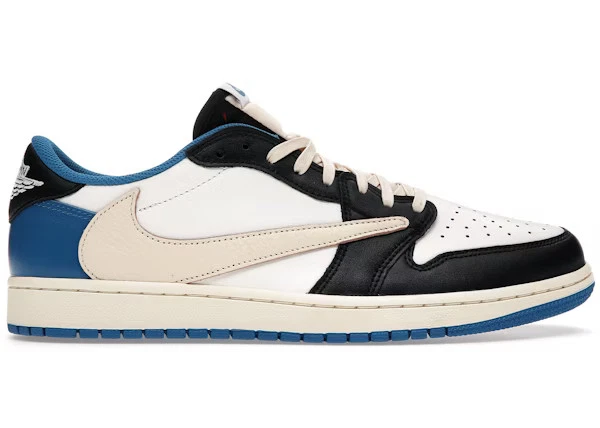 Jordan 1 Retro x Fragment Design x Travis Scott Low Blue for Sale