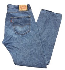 Levis 501 Jeans Mens 36x32 Blue Denim Medium Wash Straight Leg Y2K Button Fly