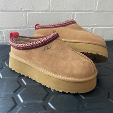 UGG Women's Tazz Platform Slippers Chestnut size uk 4 warm fashion shoe vgc 