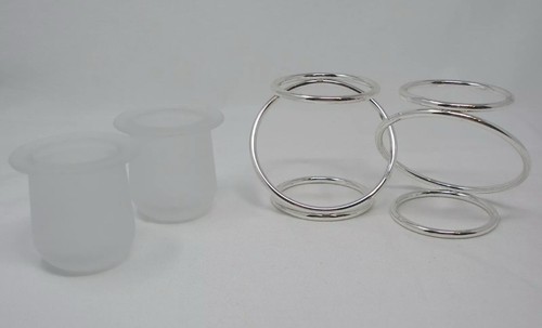 PARTYLITE Silver Plated Gemini Votive Candle Holder P7207 Retired NEW NIB - Picture 2 of 6