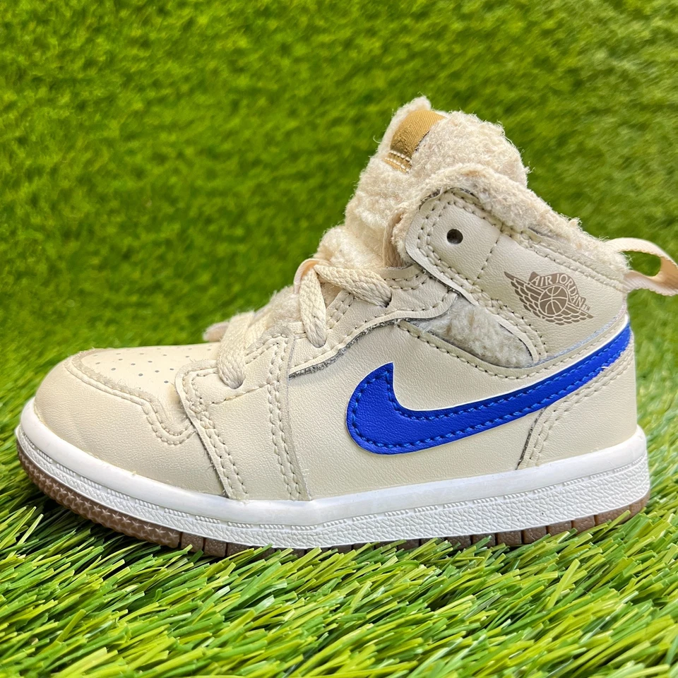 Nike Air Jordan 1 Mid Utility Niño Pequeño Talla 7C Azul Crema Zapatos Atléticos Tenis Foto 3 de 4