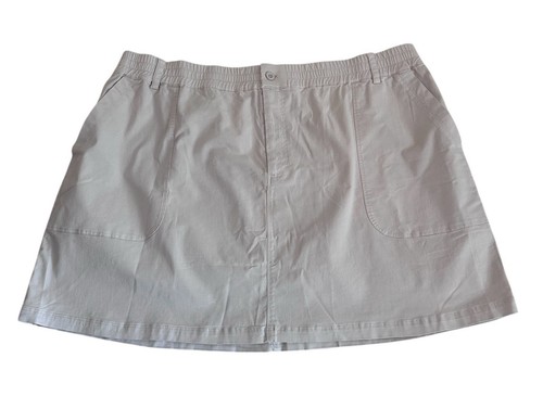 $138 Michael Stars Plus Stretch Twill Mini Skirt in Cement Khaki Cotton Sz 2XL - Picture 3 of 7