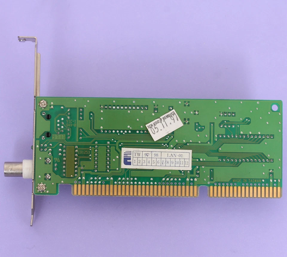 NE2000 Compatible 16 Bit ISA PNP Jumperless Ethernet Network Card RJ45 + Coax  - Image 3 of 4