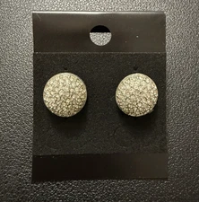 Earrings White Clear Stones Bling Slver Tone Cluster Pierced Studs Elegant