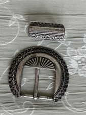 Vintage Silver Tone ranger belt buckle set