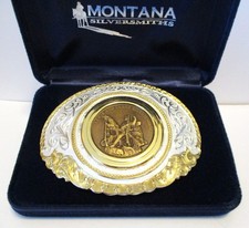 Montana SilverSmiths Lewis Clark Explorers Bicentennial & Bear Belt Buckle #22