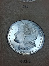 1882-S MORGAN DOLLAR. MS/ BU/ CHOICE GEM WITH MIRRORS.