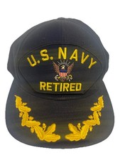 EXC. US Navy Retired Military Embroidered Cap - Navy EAGLE CREST OFFICIAL