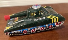 Circa 1960s or 1950s Tinplate Lithographed Tank Friction Toy MF-72