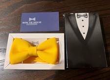 New NIP Bow Tie House Babies Classic Pre-Tied Formal Solid Tie Lemon Yellow