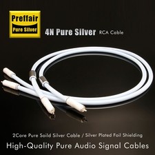 Pair Pure Sterling Silver RCA Cable Hi-end RC...